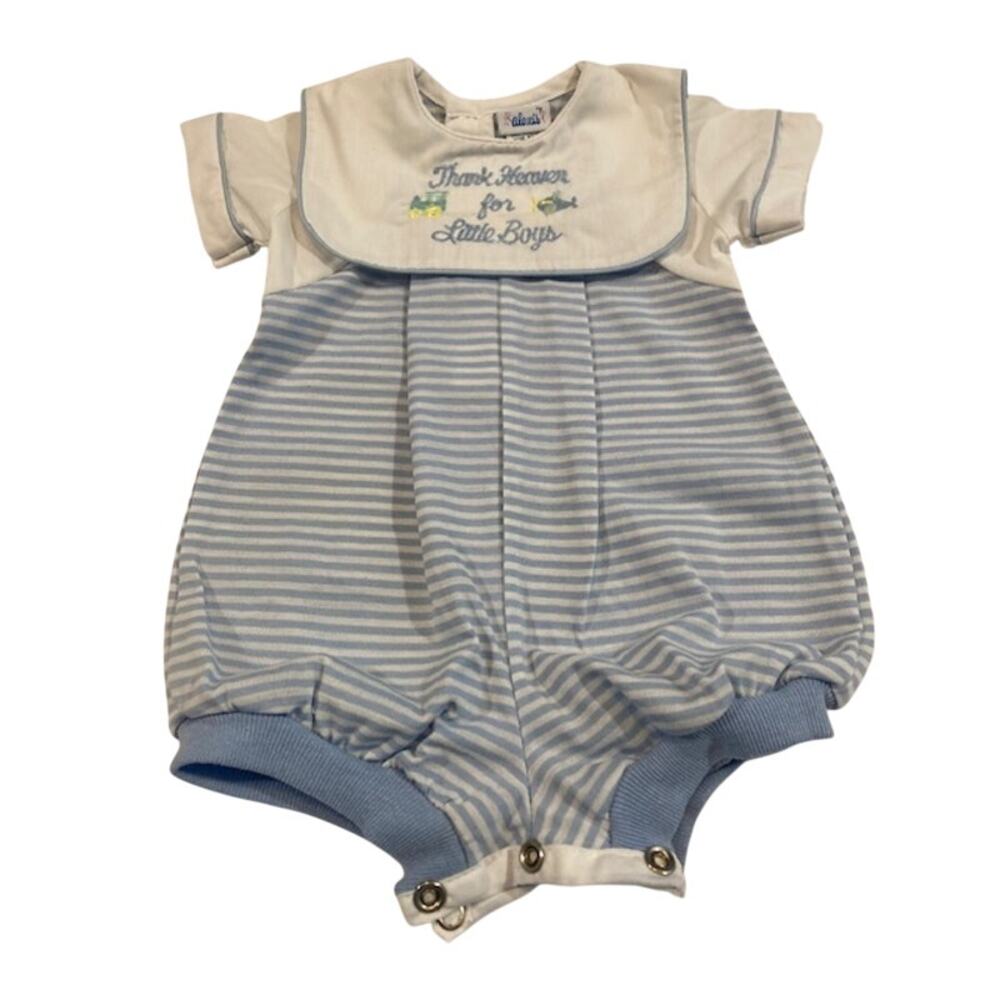Alexis VTG-"Thank Heaven For Little Boys" Romper with Short Sleeves.